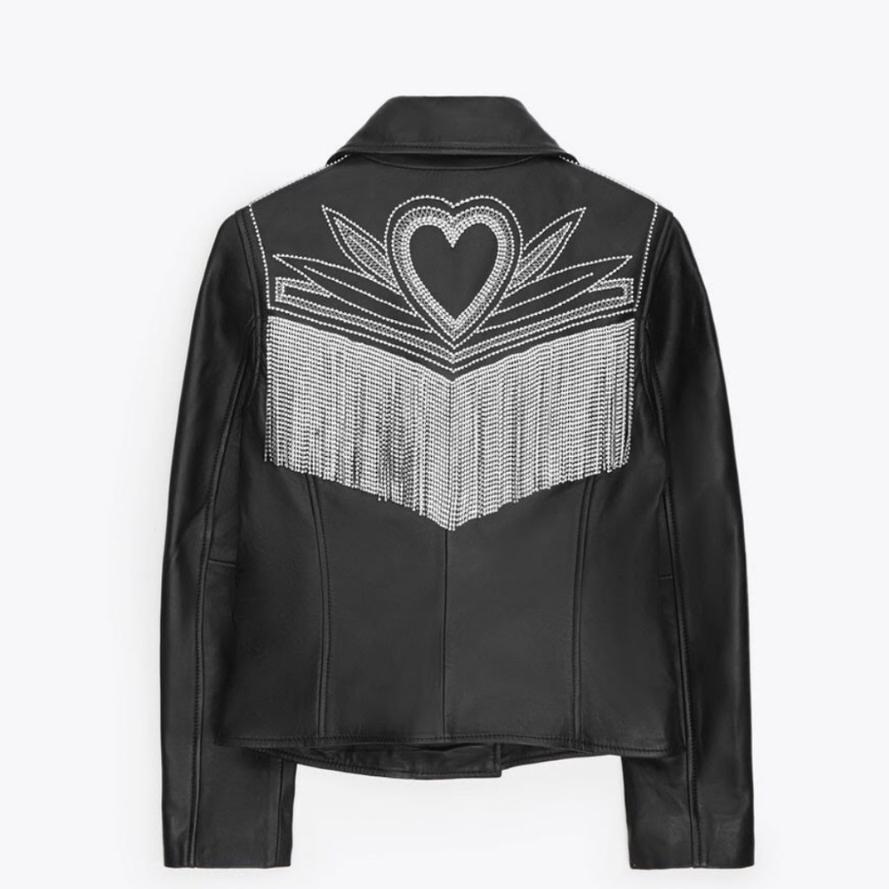 LeatherJacket Uterqüe swarovski type in the back